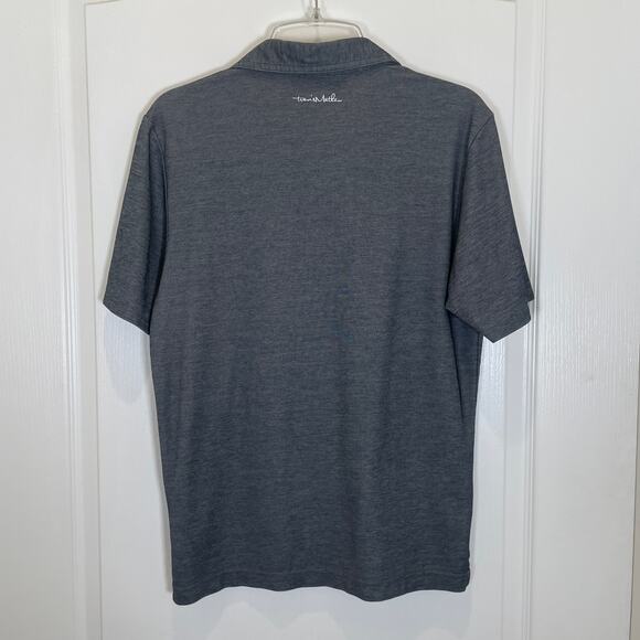 Travis Mathew Oceanside Heather Polo Shirt Golf Black Pima Cotton S - Picture 5 of 5